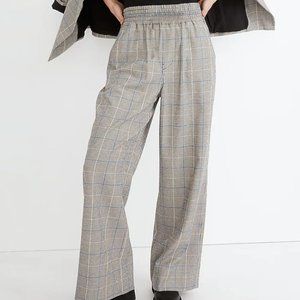 Madewell Carley Wide-Leg Pants in Plaid, Size XS